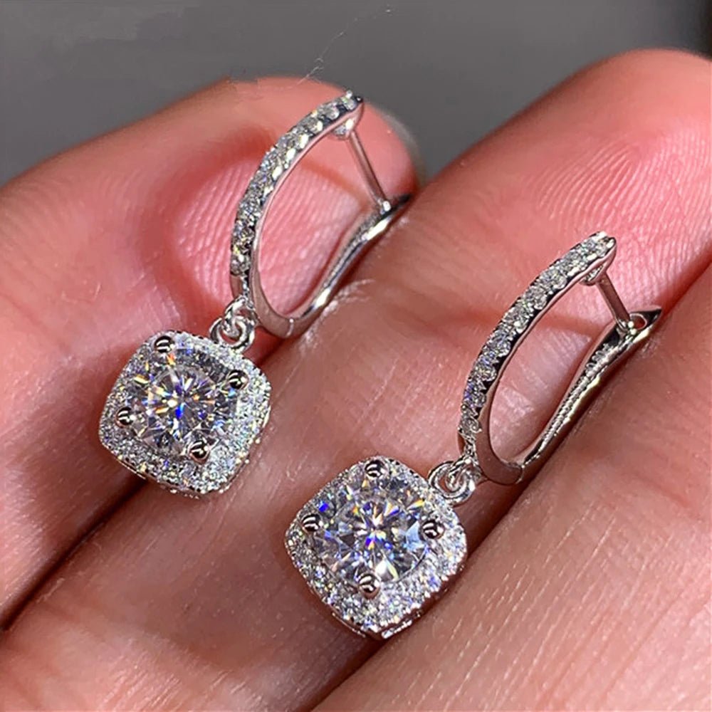 Trendy Square Shape Zirconia Drop Earrings - LaVie Jewelery