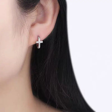 925 Sterling Silver Zircon Hoop Earrings - LaVie Jewelery