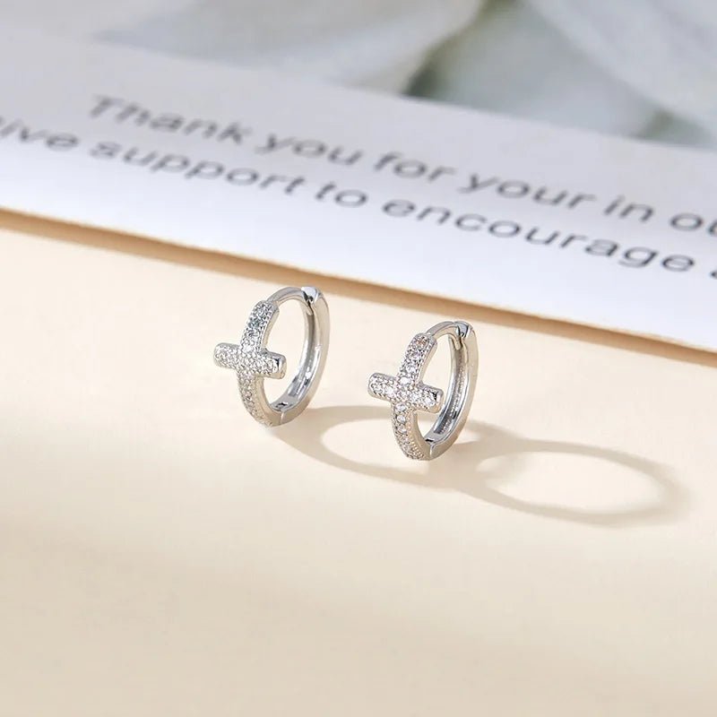 925 Sterling Silver Zircon Hoop Earrings - LaVie Jewelery