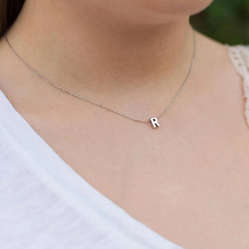 Tiny Initial Gold Silver Necklace - LaVie Jewelery