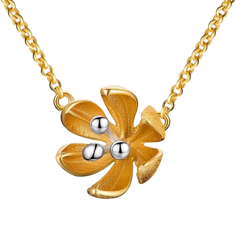 Handmade Gold Silver Two - tone Lotus Flower Jewelry Set - LaVie Jewelery