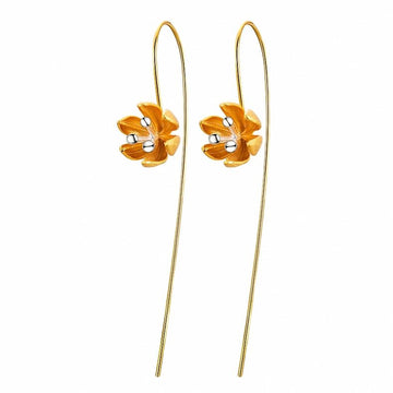 Handmade Gold Silver Two - tone Lotus Flower Jewelry Set - LaVie Jewelery