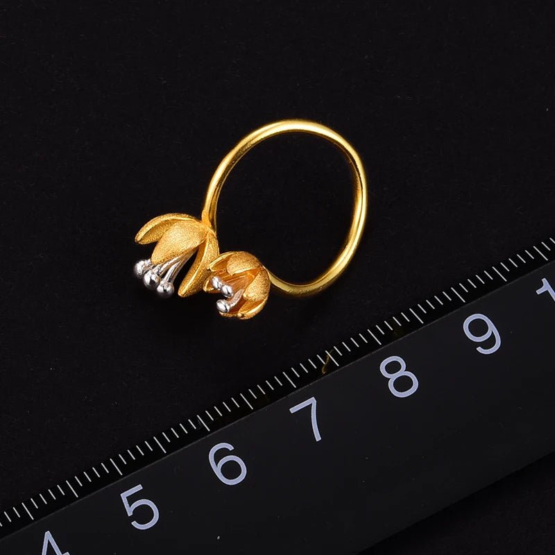 Handmade Gold Silver Two - tone Lotus Flower Jewelry Set - LaVie Jewelery