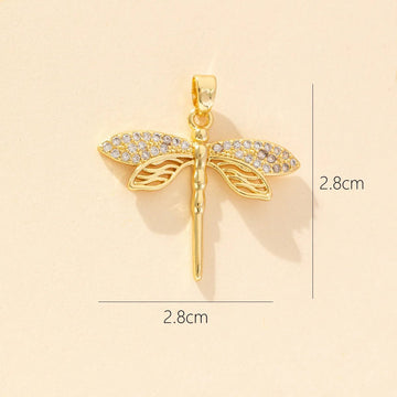Stainless Steel Gold Color Dragonfly Wings Necklaces For Women - LaVie Jewelery