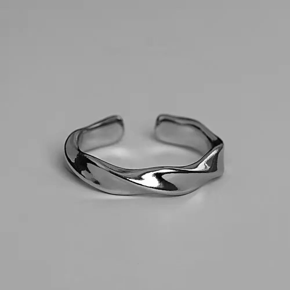 Wave Ring Silver Color Alloy Open Rings - LaVie Jewelery