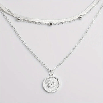Multi - layer Snake Bone Chain with Round Bead Chain Necklace - LaVie Jewelery