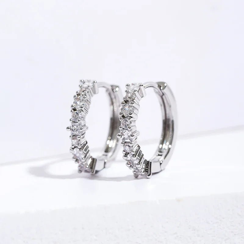 Stainless Steel Colorful Zircon Hoop Earrings - LaVie Jewelery