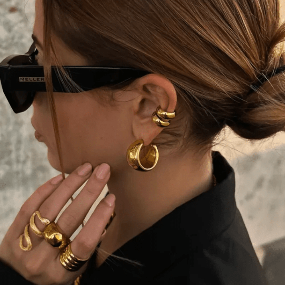 Stainless Steel Gold Silver Earcuff Earrings - LaVie Jewelery