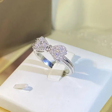 Fancy Bow Ring with Dazzling CZ Sterling Silver - LaVie Jewelery
