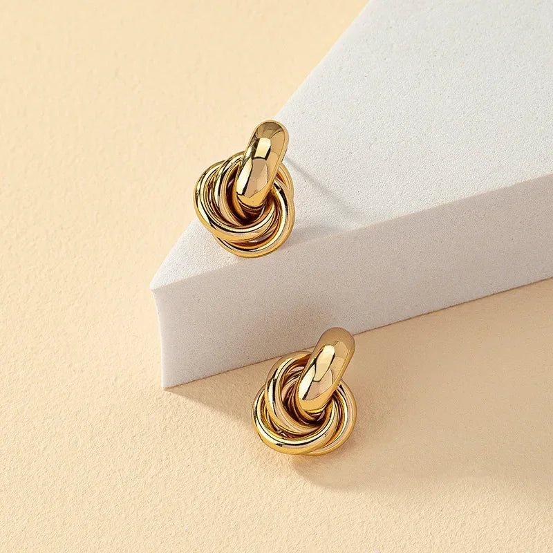 Gold SIlver Color Knot Hoop Earrings - LaVie Jewelery