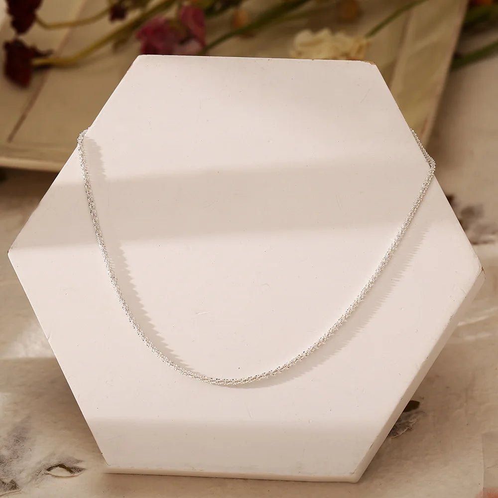 Silver Color Sparkling Clavicle Chain Choker Necklace - LaVie Jewelery