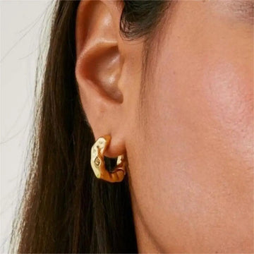 18K Gold Plated Silver Color Circle Hoop Earrings - LaVie Jewelery