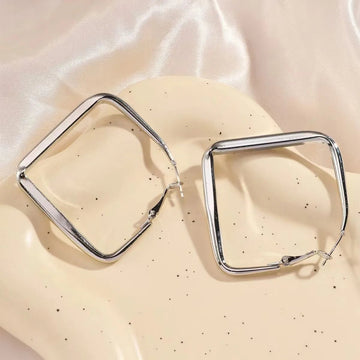 Irregular Circle Gold Color Square Hoop Earrings - LaVie Jewelery