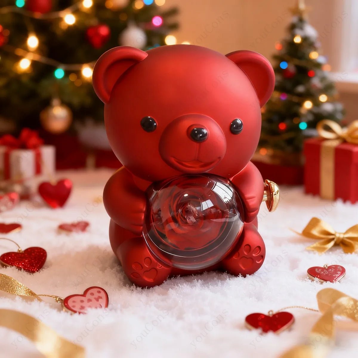 "The Radiant Heart" Red Pendant & Bear Rose Set - LaVie Jewelery