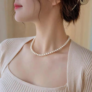White Pearl Vintage Elegant Chain Choker Necklace - LaVie Jewelery