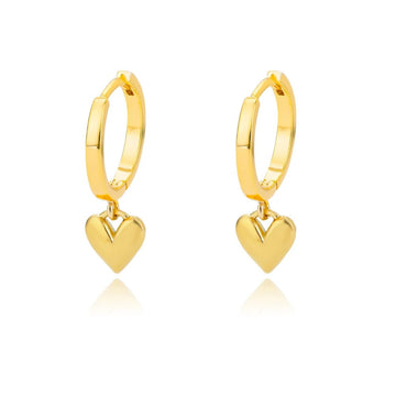 Stainless Steel Gold Silver Color Zircon Heart Earrings - LaVie Jewelery