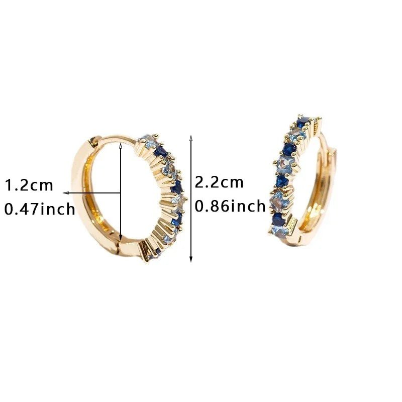 Stainless Steel Colorful Zircon Hoop Earrings - LaVie Jewelery
