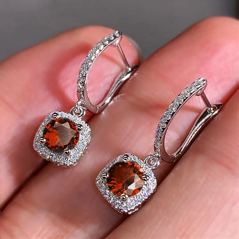 Trendy Square Shape Zirconia Drop Earrings - LaVie Jewelery