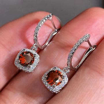 Trendy Square Shape Zirconia Drop Earrings - LaVie Jewelery