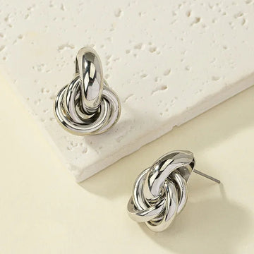 Gold SIlver Color Knot Hoop Earrings - LaVie Jewelery