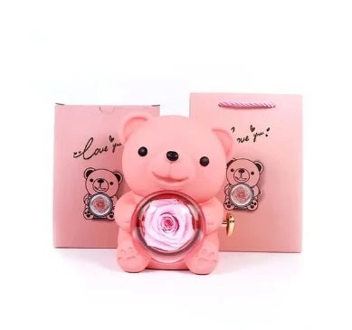 "The Symphony of Love" Rotating Rose & Custom Engraved Necklace Set - LaVie Jewelery
