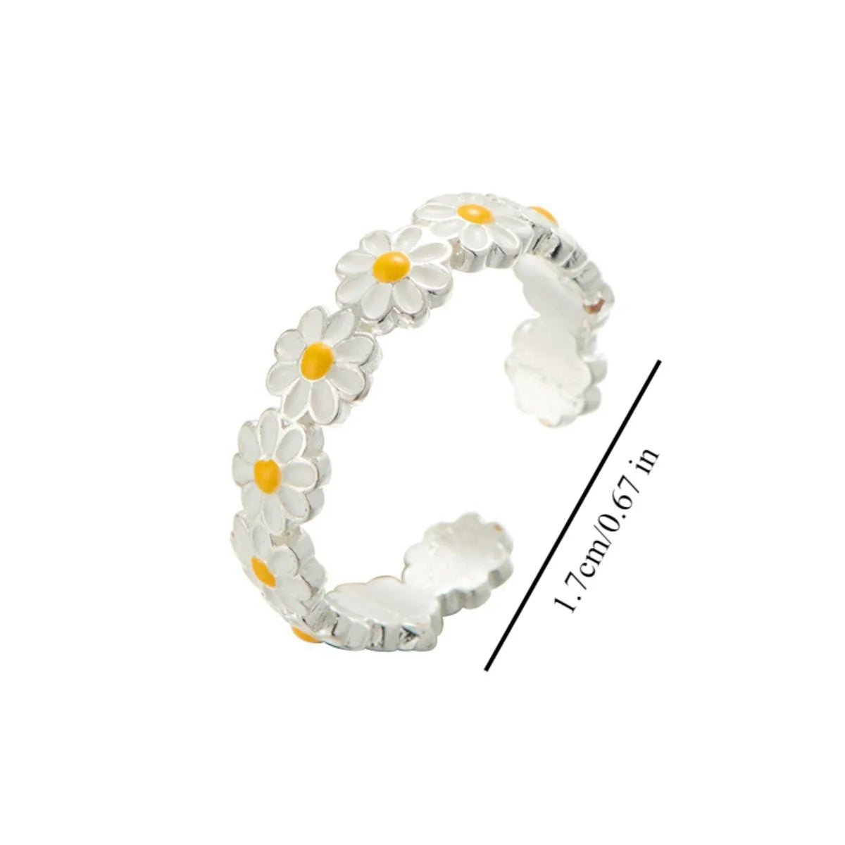 Daisy Flowers Exquisite Enamel Sunflower Open Rings - LaVie Jewelery
