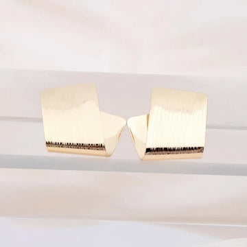 Stylish Small Stud Earrings with Folded Design - LaVie Jewelry