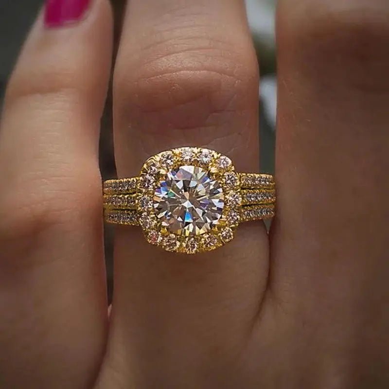 Luxary Moonso Gold Silver Color Engagement Ring - LaVie Jewelery