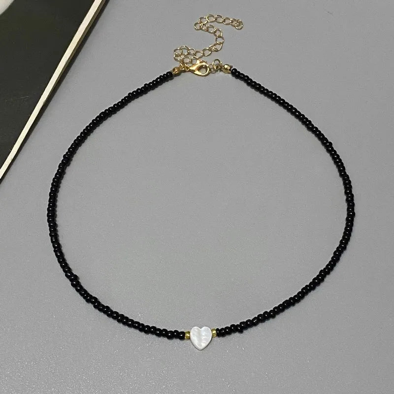 Colorful Love Heart Design Seed Beads Choker Nekklace - LaVie Jewelery