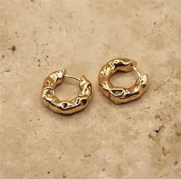 18K Gold Plated Silver Color Circle Hoop Earrings - LaVie Jewelery