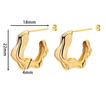 Gold Plating Twisted Heart Shape Hoop Earrings - LaVie Jewelery