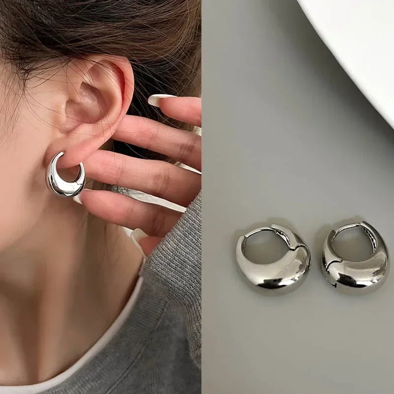 Stainless Steel Round Circle Hoop Earrings - LaVie Jewelery