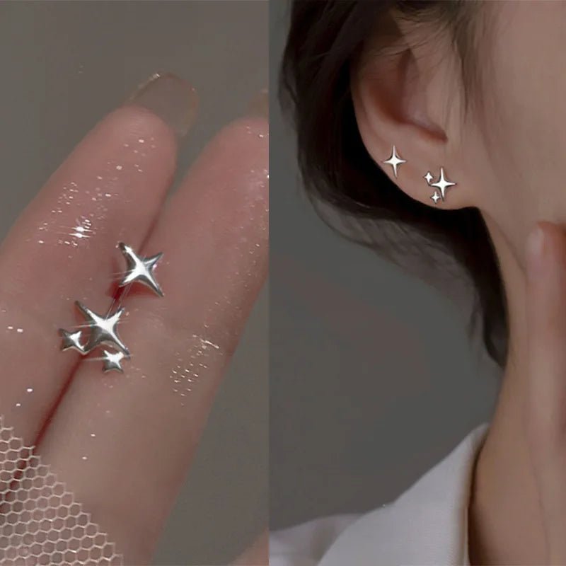 European & American Style Metal Flower Stud Earrings - LaVie Jewelery