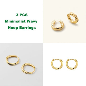 18K Gold Plated Silver Color Circle Hoop Earrings - LaVie Jewelery