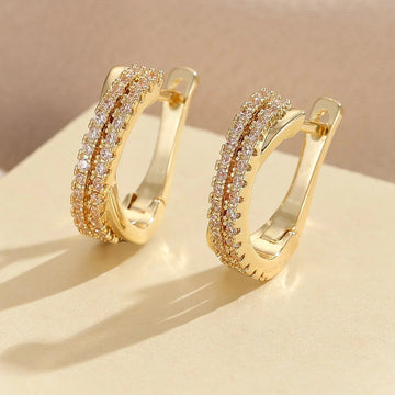 Trendy Crystal Black And White Zircon Earrings - LaVie Jewelery