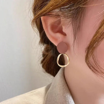 Vintage Brown Round Dangle Drop Earrings - LaVie Jewelery