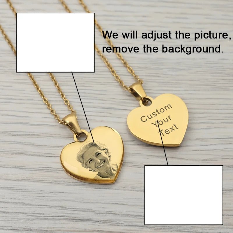 Picture Necklace Personalized for Women,Custom Photo Love Heart Projection Pendant,Customized Valentine's Day gift,gifts for mom - The LaVie Jewelry