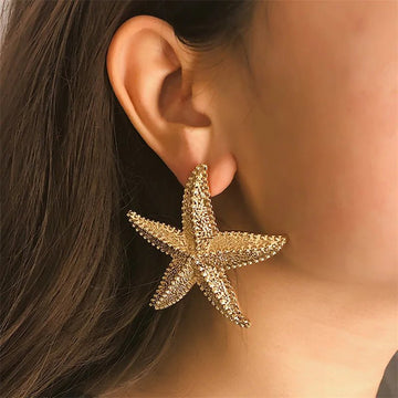 Gold Retro Sytle Classic Large flower Shaped Earrings - LaVie Jewelery