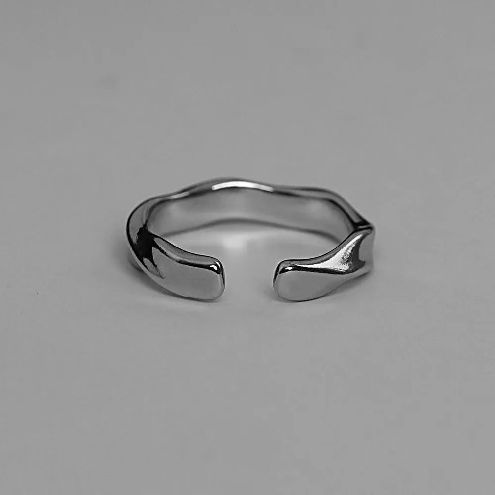 Wave Ring Silver Color Alloy Open Rings - LaVie Jewelery