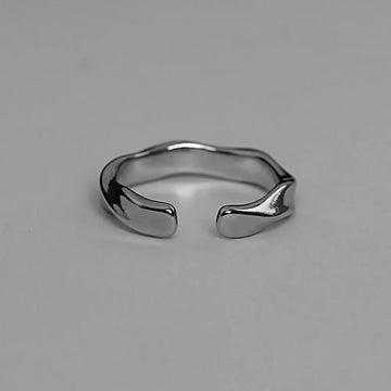 Wave Ring Silver Color Alloy Open Rings - LaVie Jewelery