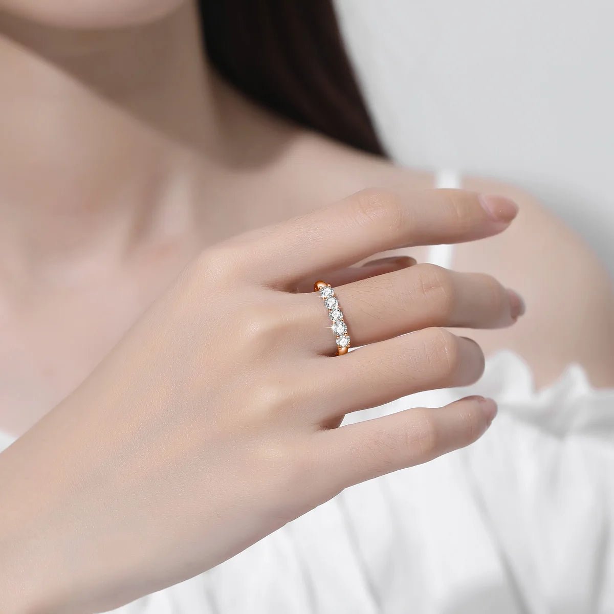 1ct D‑Color Moissanite Eternity Ring - LaVie Jewelery