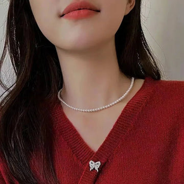 White Pearl Vintage Elegant Chain Choker Necklace - LaVie Jewelery