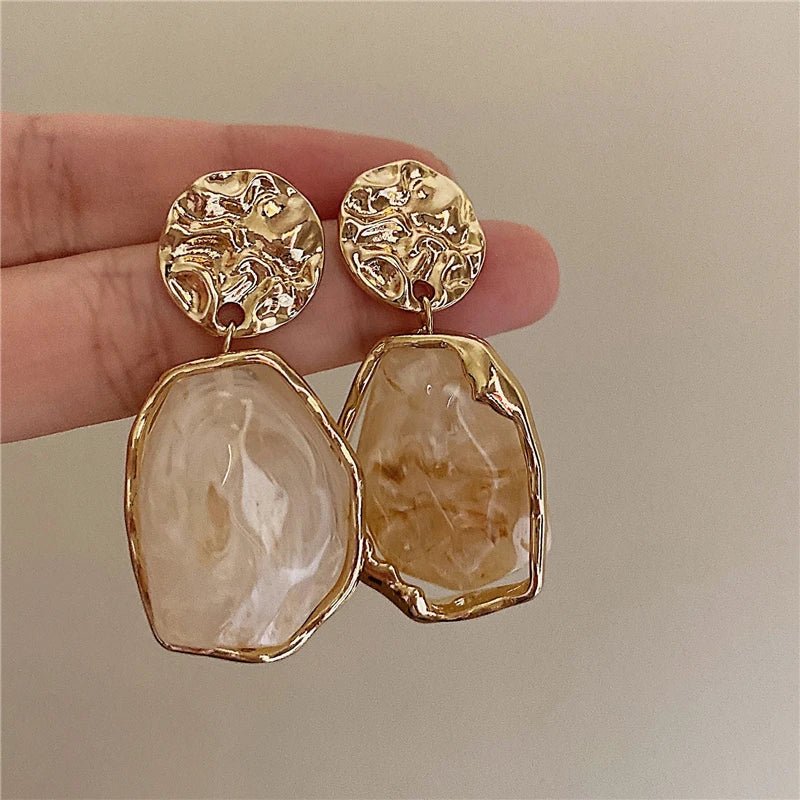 Korea Style Irregular Resin Stud Earrings - LaVie Jewelery