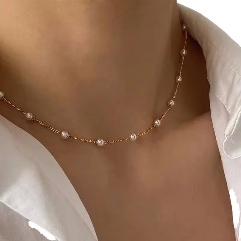 Gold Color Goth Beads Choker Neck Chain - LaVie Jewelery