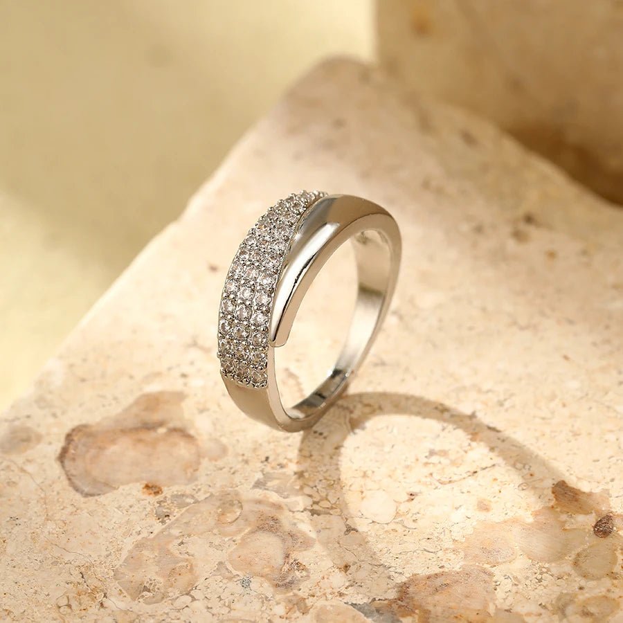 18K Gold Plated Stainless Steel Natural Stone Sun Rings - LaVie Jewelery