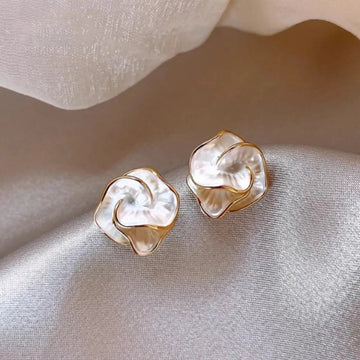 Luxury Camellia Stud Earrings - LaVie Jewelery