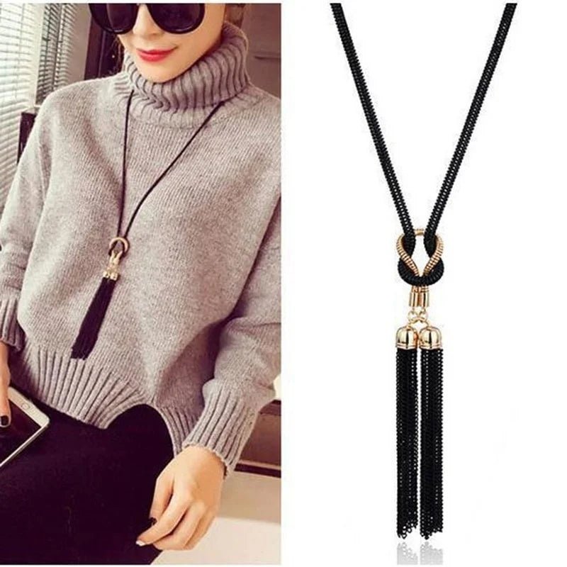 Women Necklaces Pendants Tassel Sweater Chain Fashion Long Necklace - LaVie Jewelery