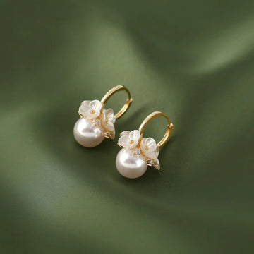 Elegant Multi - Flower Pearl Earrings - LaVie Jewelery