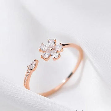 Cubic Zircon Flower Opening Rings - LaVie Jewelery