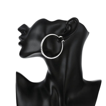 925 Sterling Silver 5CM circle hoop Earrings - LaVie Jewelery